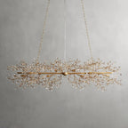 Crystal Flowers Fiore Linear Chandelier by Bling Lighting Studio