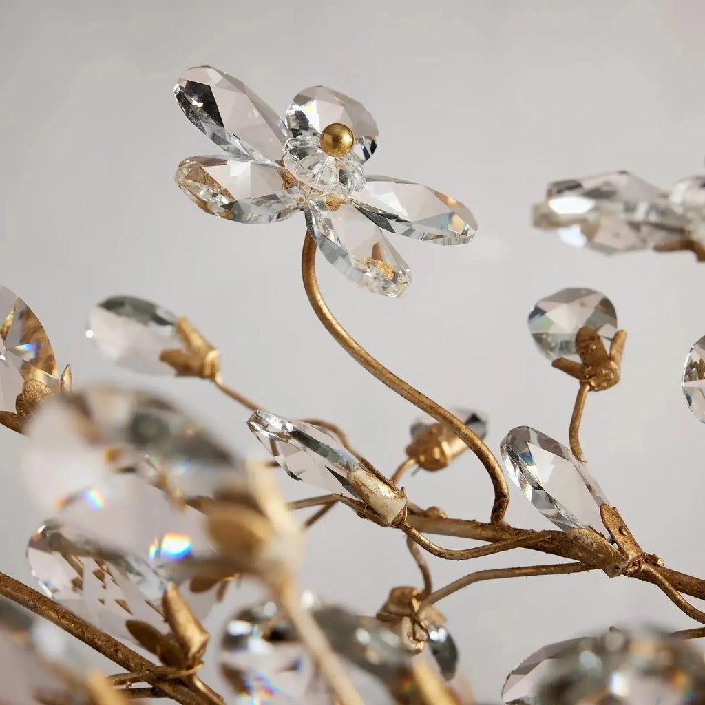 Crystal Flowers Fiore Linear Chandelier by Bling Lighting Studio