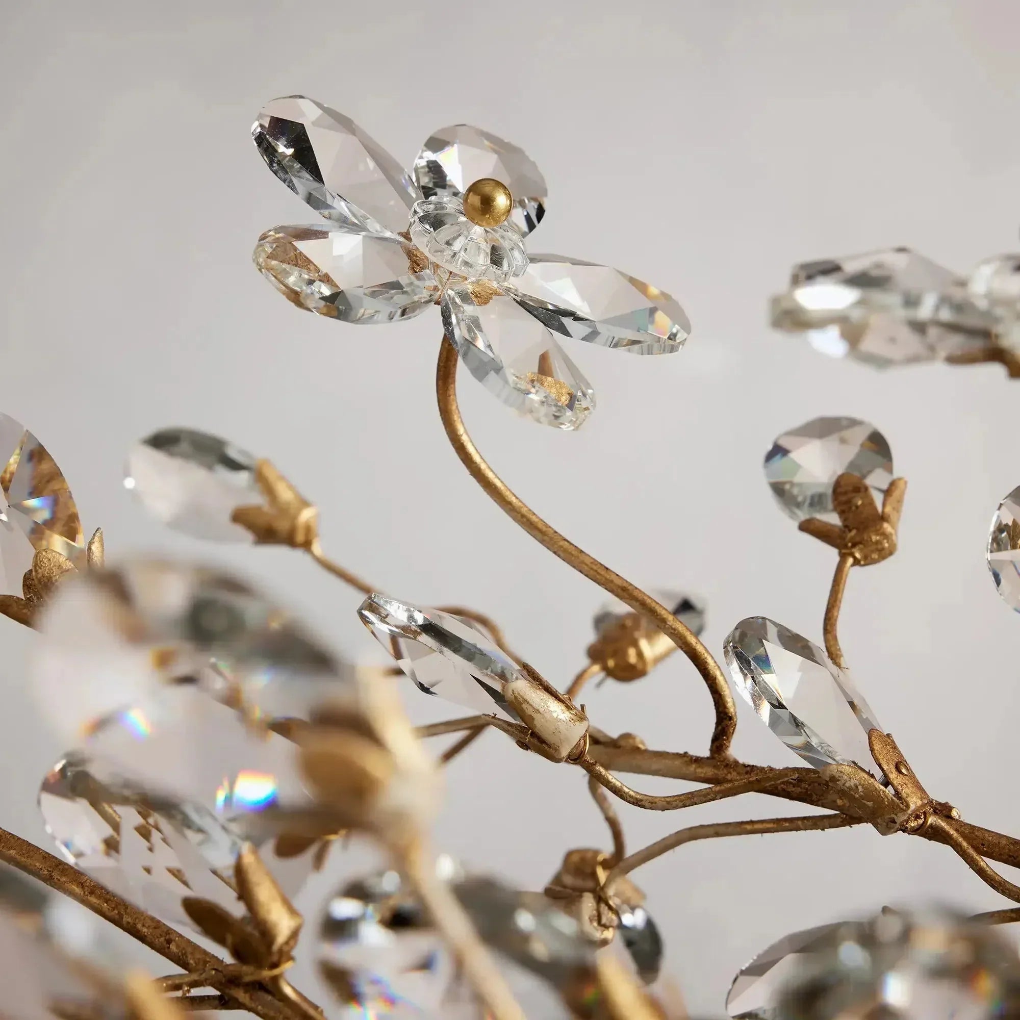 Crystal Flowers Fiore Linear Chandelier by Bling Lighting Studio
