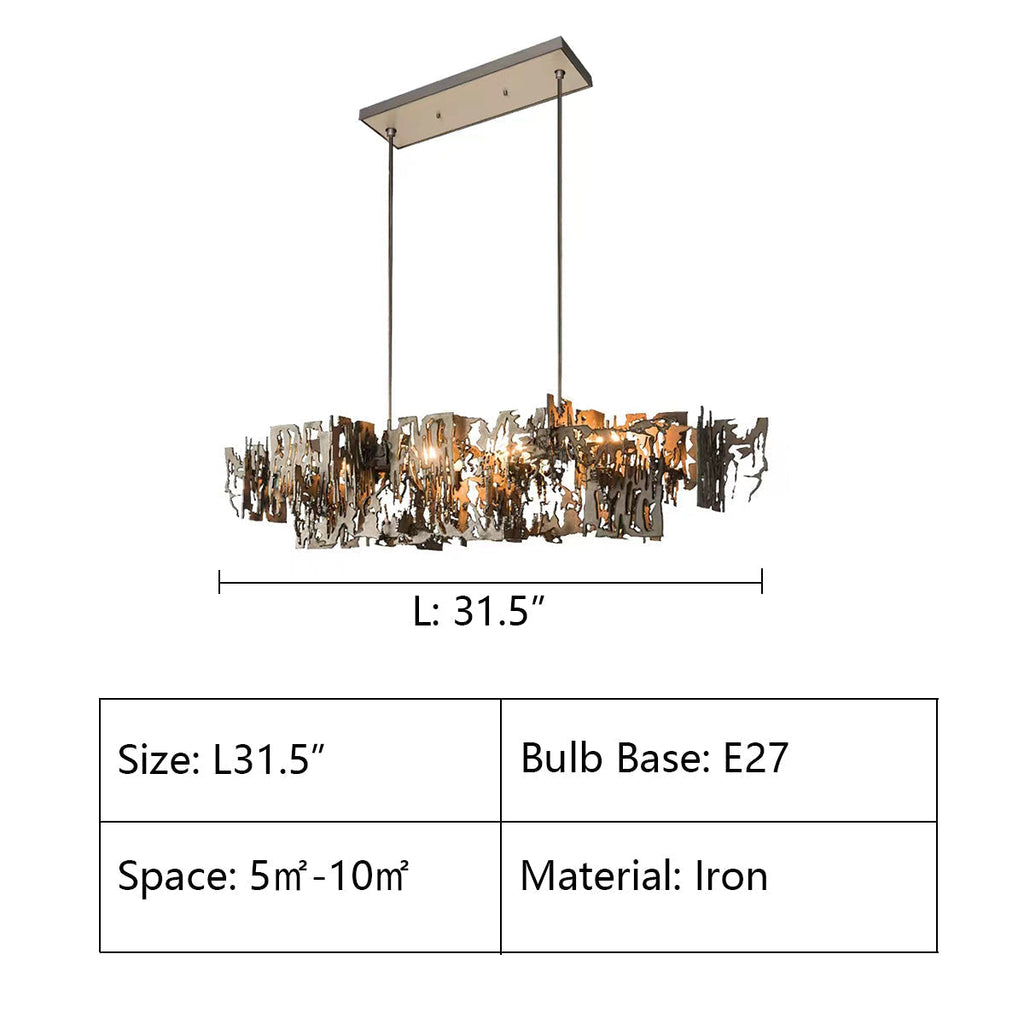 Oversize Post-modern Avant Art Irregular Metal Piece Chandelier for Living/Dining Room/Kitchen Island by Bling Lighting Studio