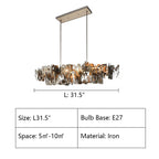 Oversize Post-modern Avant Art Irregular Metal Piece Chandelier for Living/Dining Room/Kitchen Island by Bling Lighting Studio