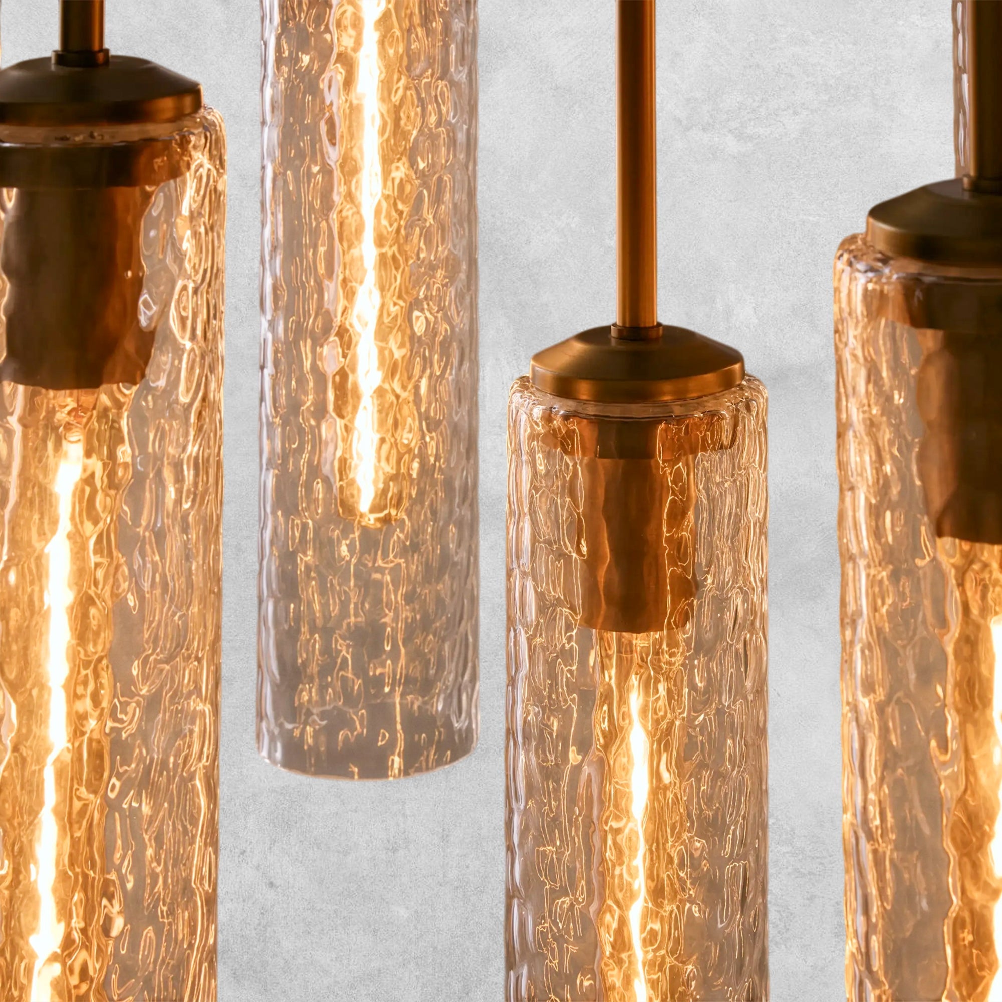 Colleena Linear Hammered Glass Chandelier
