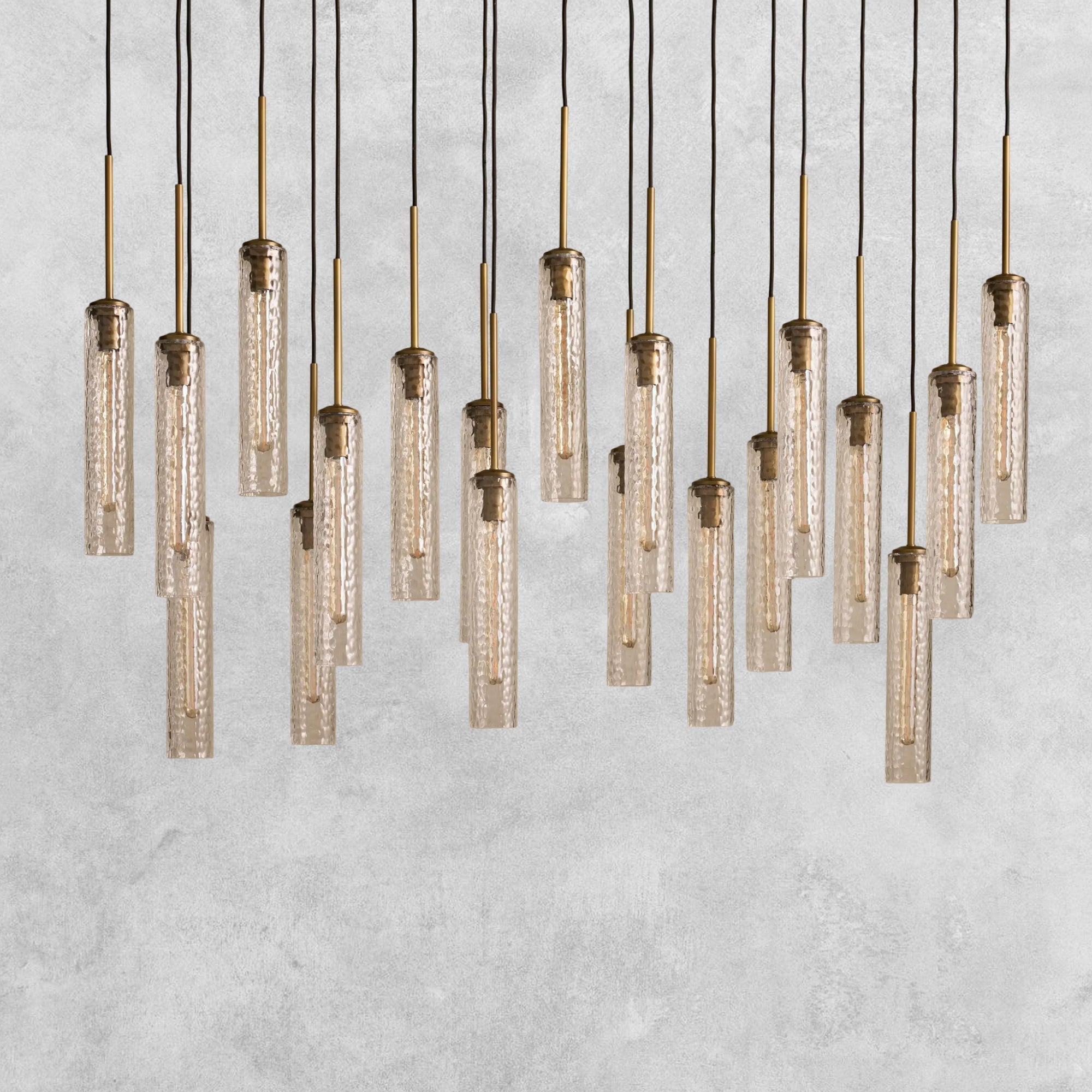 Colleena Linear Hammered Glass Chandelier