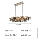 Oversize Post-modern Avant Art Irregular Metal Piece Chandelier for Living/Dining Room/Kitchen Island by Bling Lighting Studio