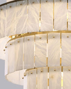Giant Tiered Alabaster Foyer Chandelier
