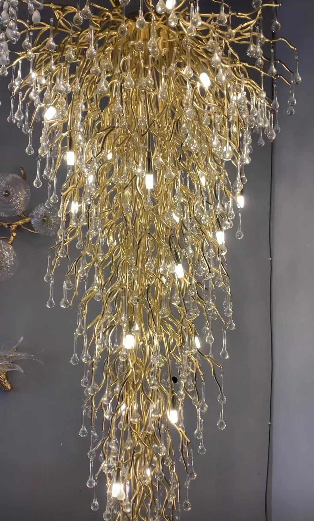 Water Drop Crystal Chandelier For Foyer/Staircase by Bling Lighting Studio