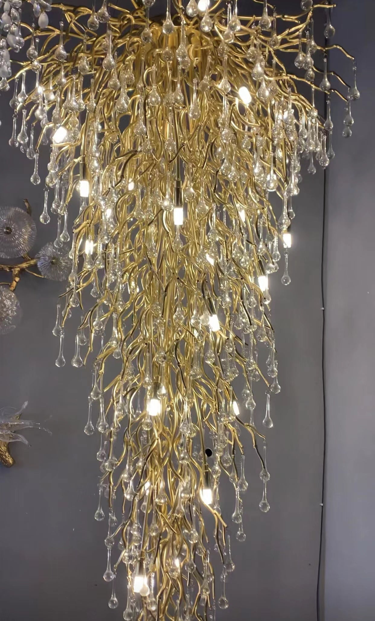 Water Drop Crystal Chandelier For Foyer/Staircase by Bling Lighting Studio