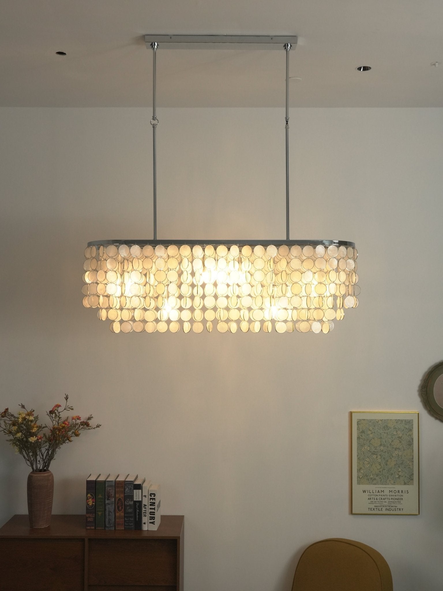 Liora Shell Linear Chandelier by Bling Lighting Studio