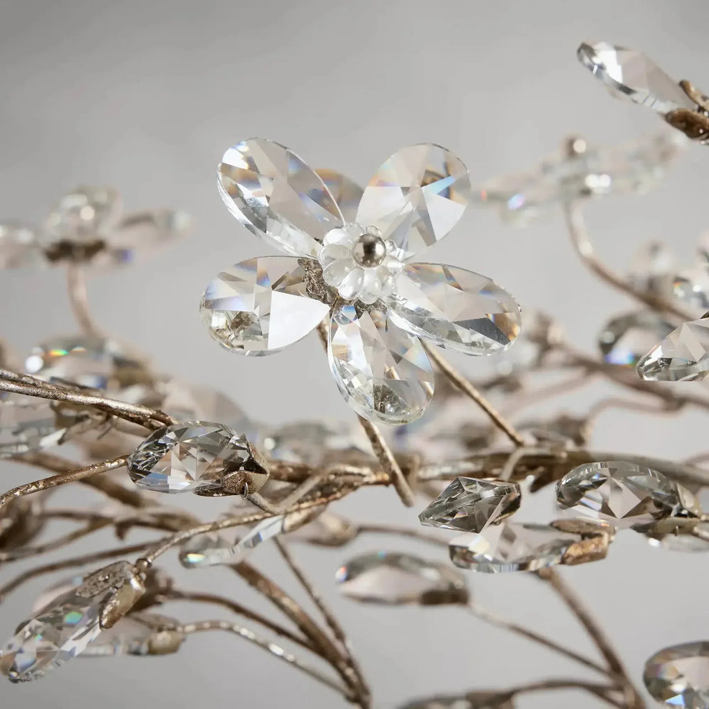 Crystal Flowers Fiore Linear Chandelier by Bling Lighting Studio