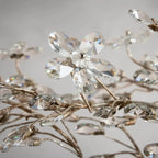Crystal Flowers Fiore Linear Chandelier by Bling Lighting Studio