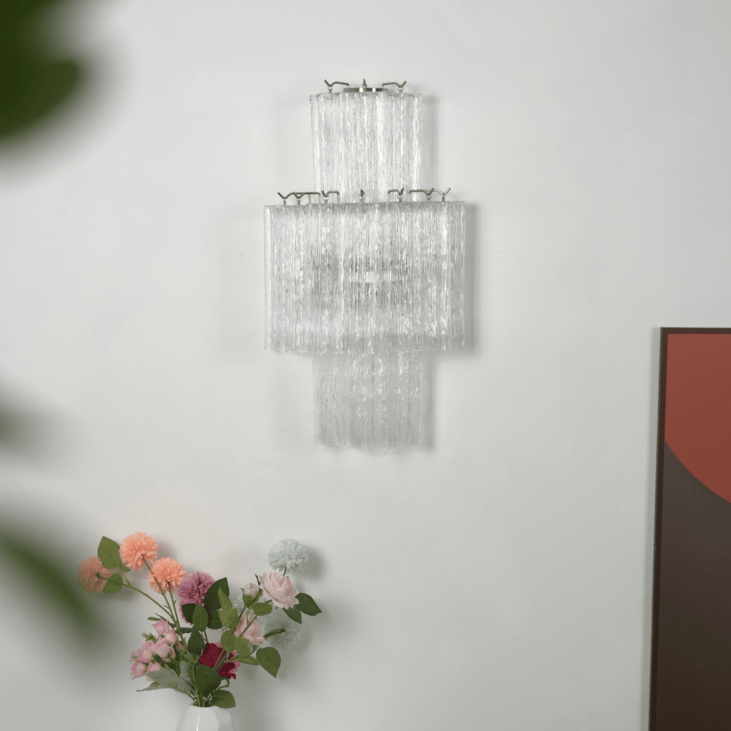 Glacier Tier Murano Glass Wall Light by Bling Lighting Studio