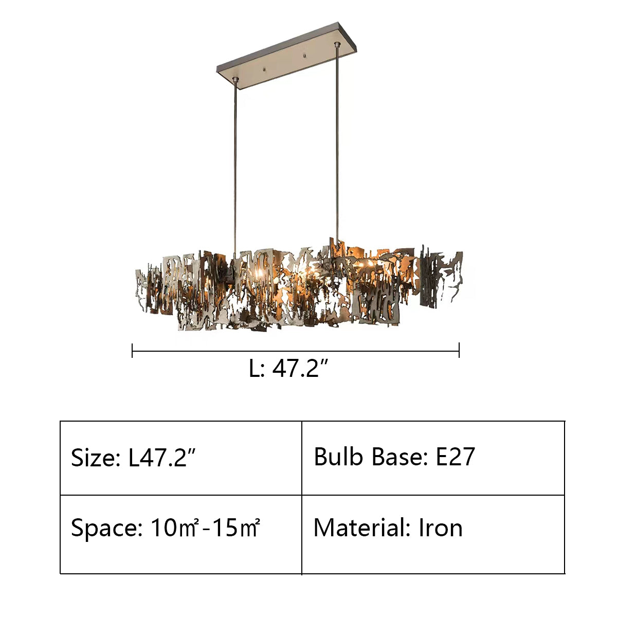 Oversize Post-modern Avant Art Irregular Metal Piece Chandelier for Living/Dining Room/Kitchen Island by Bling Lighting Studio