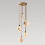 Moonshade Alabaster Disc Stairwell Lighting Chandelier
