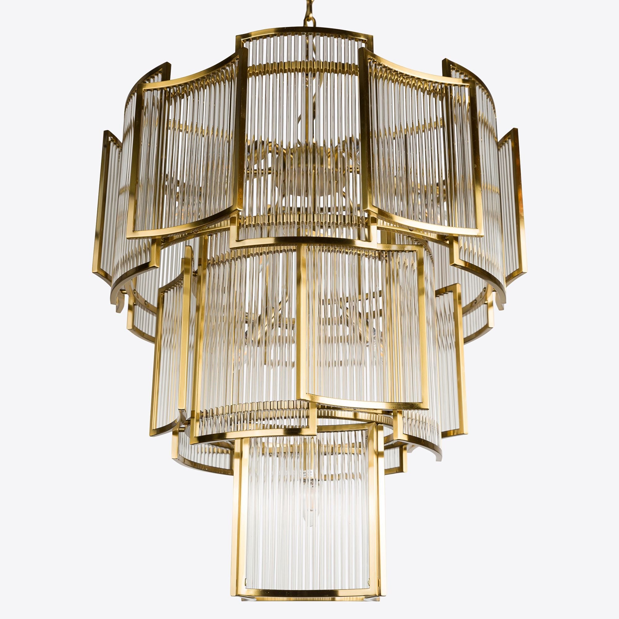 Brass Monte Carlo Grande Chandelier 26.8"