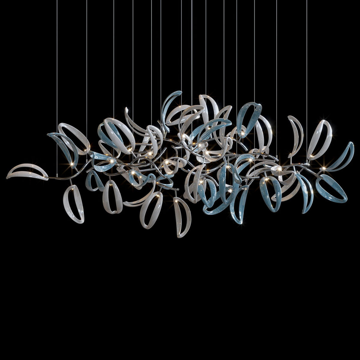 Blue Ribbon Vine Chandelier chandelier in a tall interior