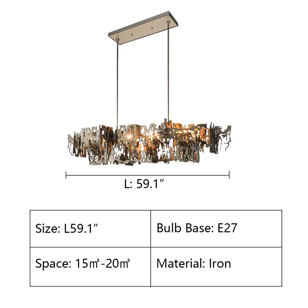 Oversize Post-modern Avant Art Irregular Metal Piece Chandelier for Living/Dining Room/Kitchen Island by Bling Lighting Studio