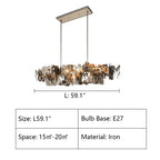 Oversize Post-modern Avant Art Irregular Metal Piece Chandelier for Living/Dining Room/Kitchen Island by Bling Lighting Studio