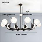 6-8-10 Lights Mid Century Modern Ceiling Light - Bling Lighting Studio