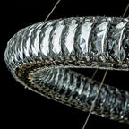 6 Ring Crystal Modern Stairway Lighting for high ceiling staircase and foyer lighting