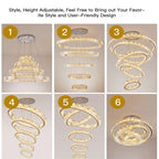 6 Tier Crystal Ring Chandelier for High Ceiling for high ceiling staircase and foyer lighting