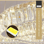 6 Tier Crystal Ring Chandelier for High Ceiling for high ceiling staircase and foyer lighting