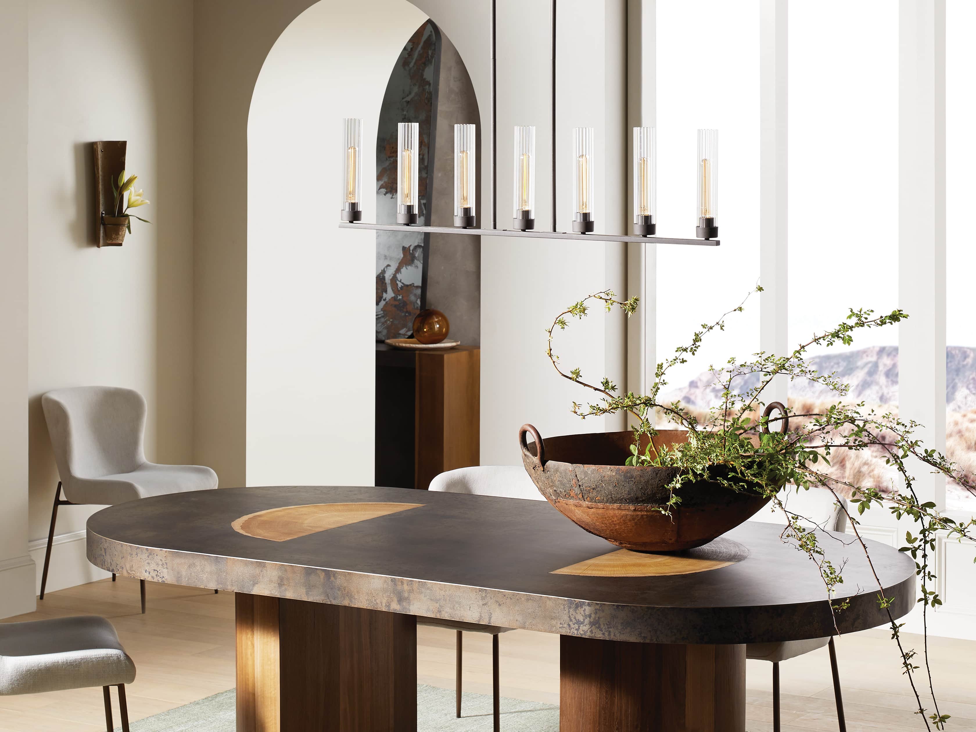 Andreas Linear Chandelier by Bling Lighting Studio