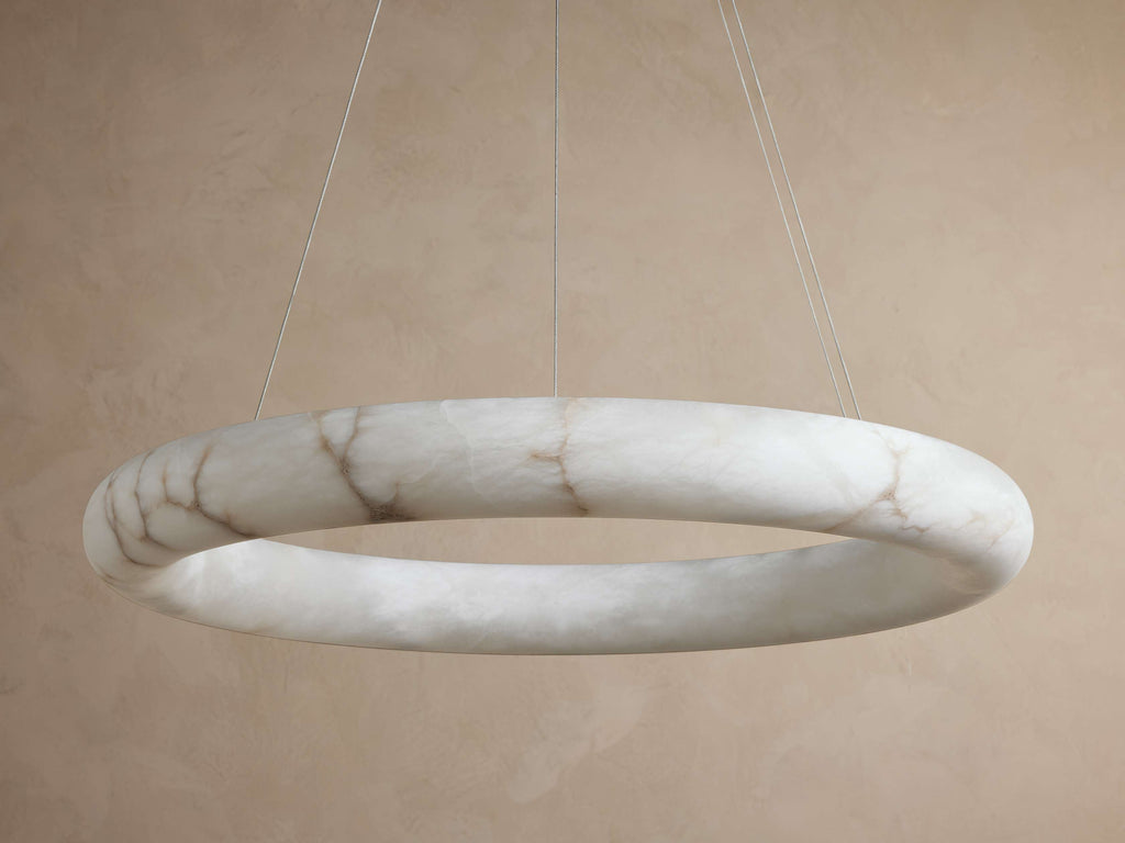 Halima Alabaster Halo Chandelier 36'' 48''D by Bling Lighting Studio