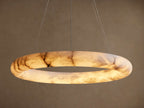 Halima Alabaster Halo Chandelier 36'' 48''D by Bling Lighting Studio