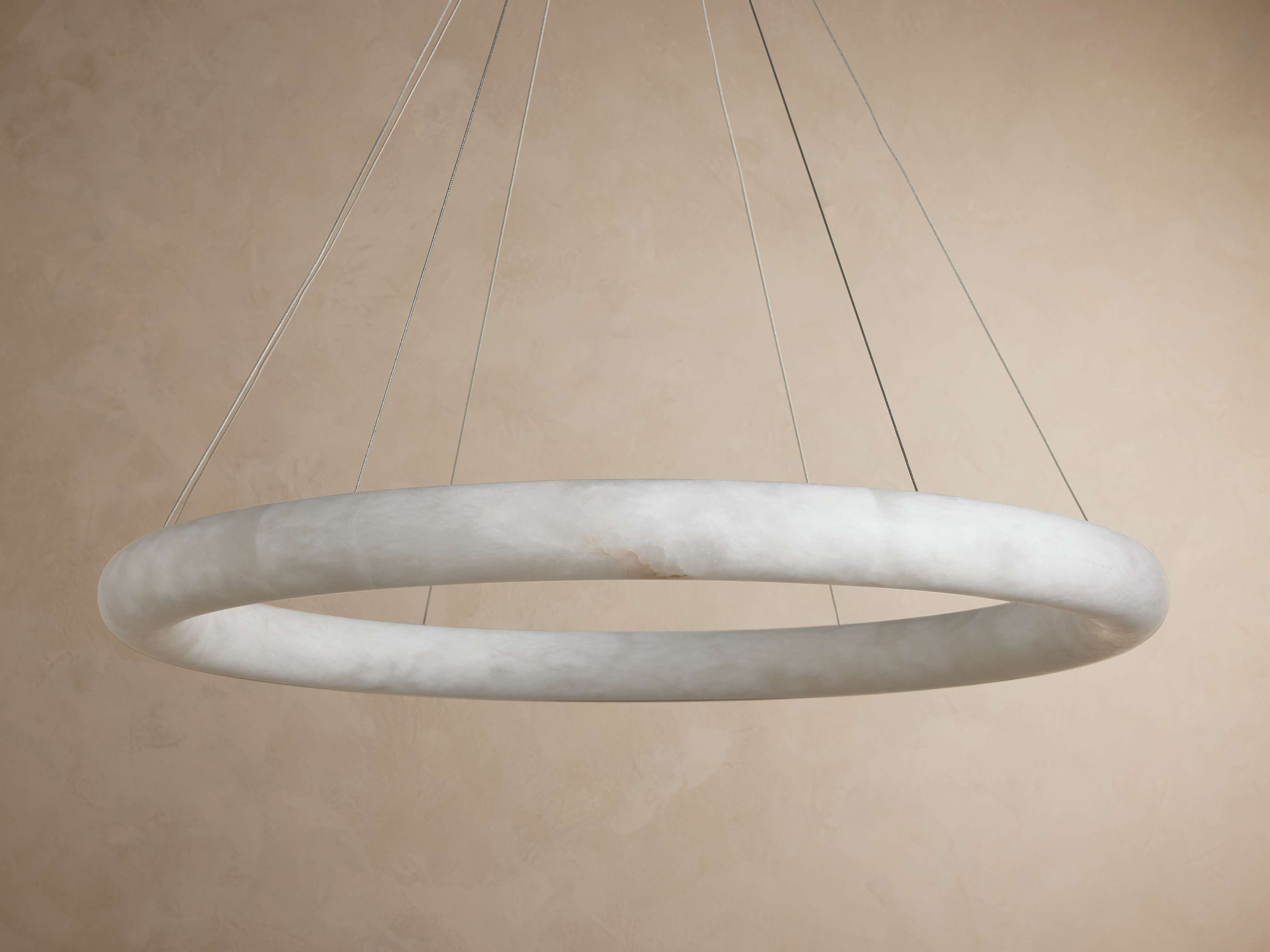 Halima Alabaster Halo Chandelier 36'' 48''D by Bling Lighting Studio