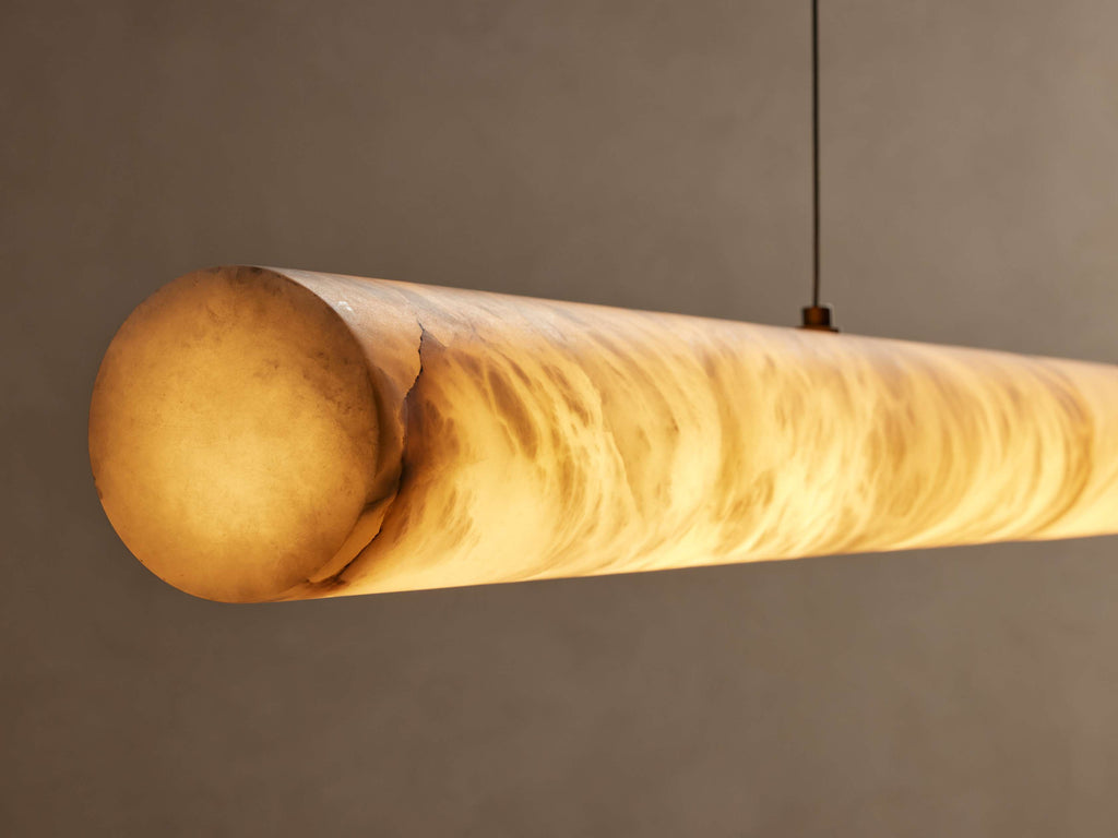 Halima Alabaster Linear Chandelier 64'' 74''L by Bling Lighting Studio