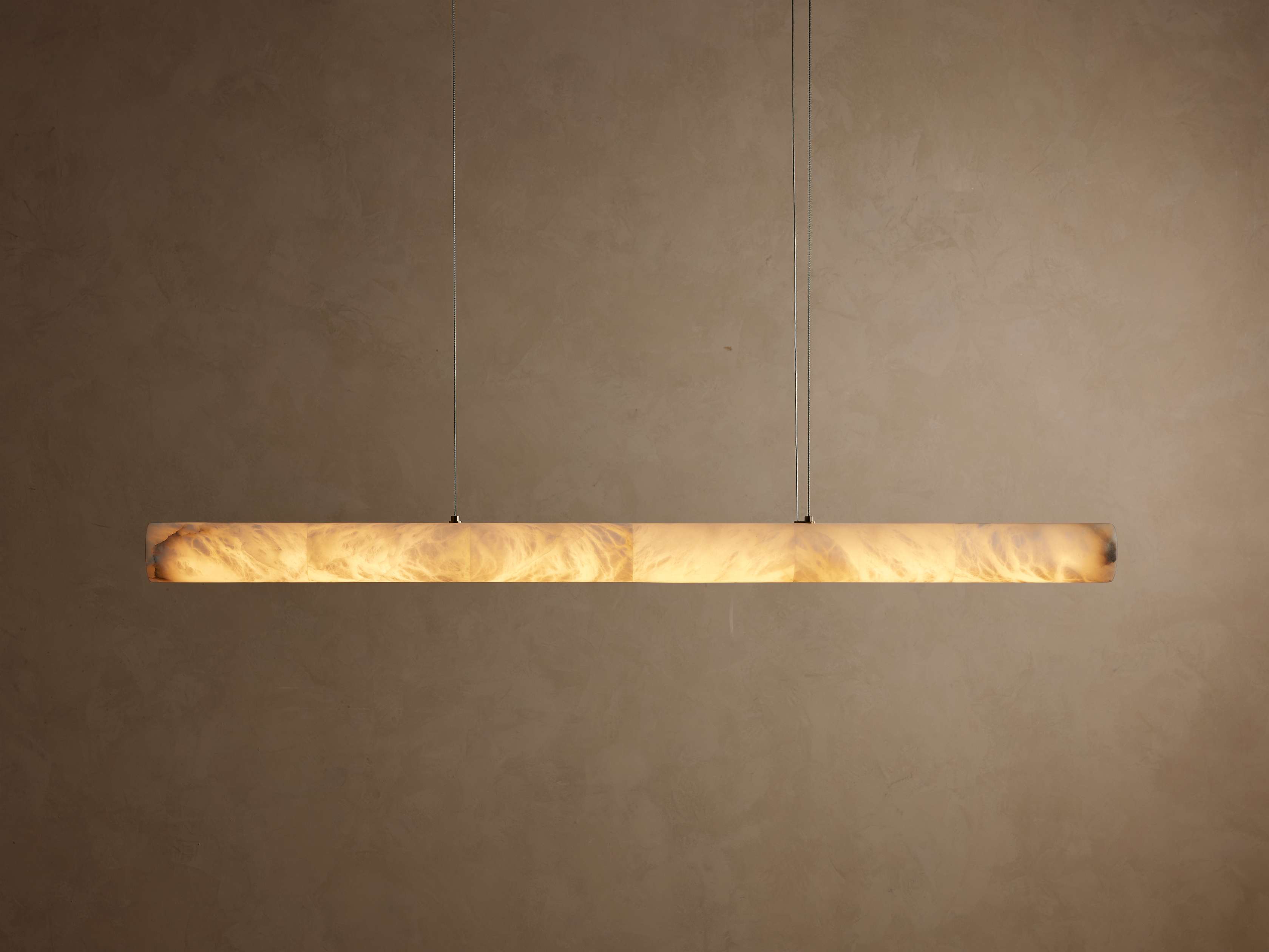 Halima Alabaster Linear Chandelier 64'' 74''L by Bling Lighting Studio