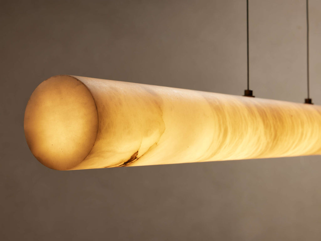Halima Alabaster Linear Chandelier 64'' 74''L by Bling Lighting Studio