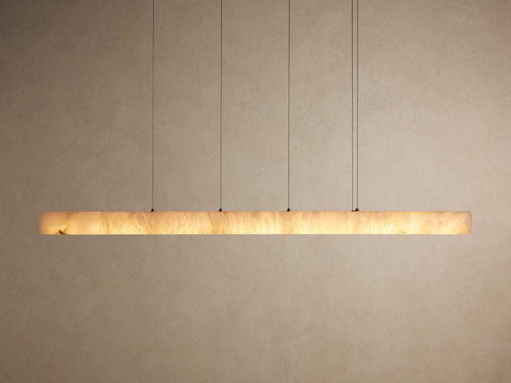 Halima Alabaster Linear Chandelier 64'' 74''L by Bling Lighting Studio