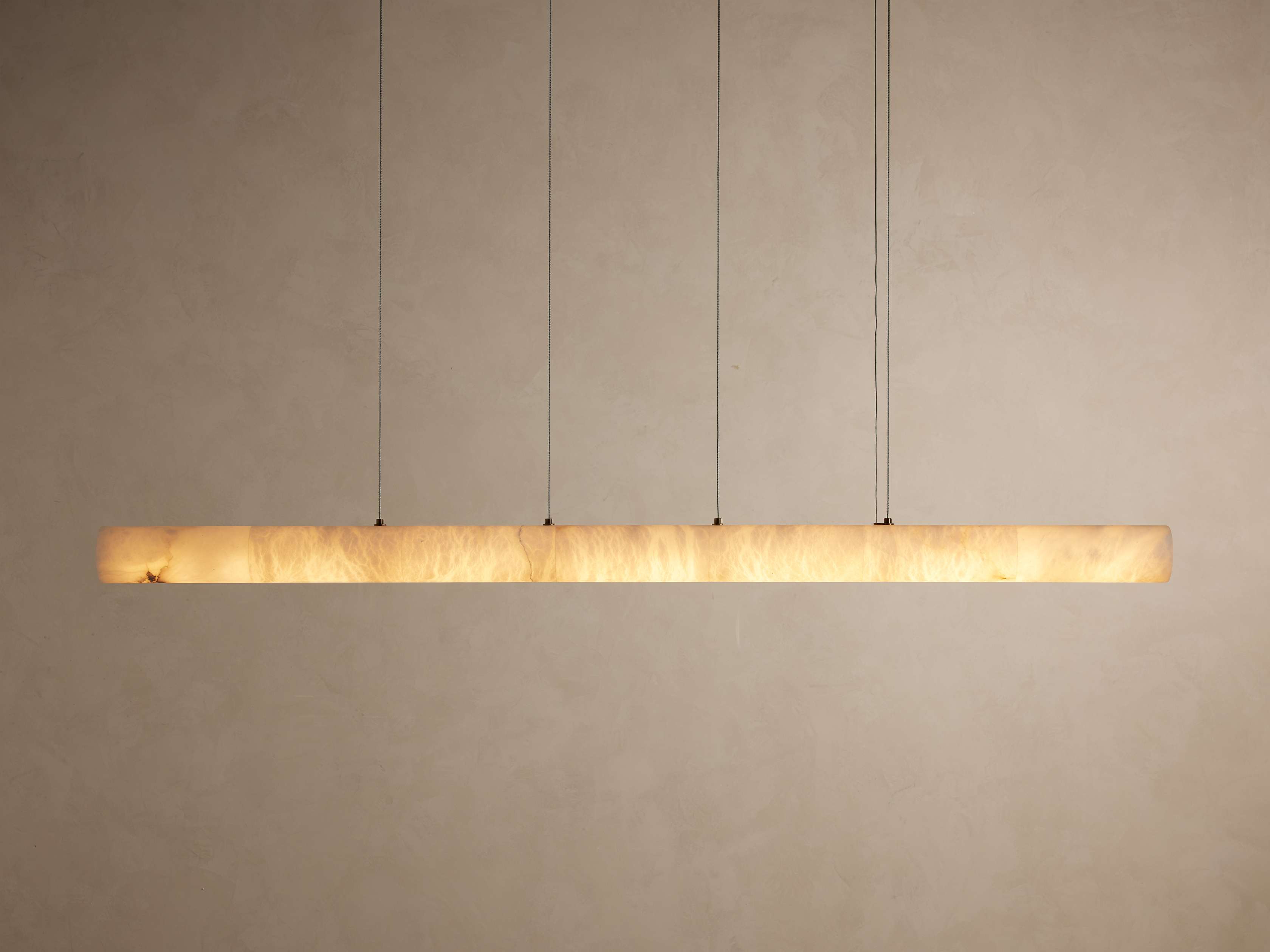 Halima Alabaster Linear Chandelier 64'' 74''L by Bling Lighting Studio