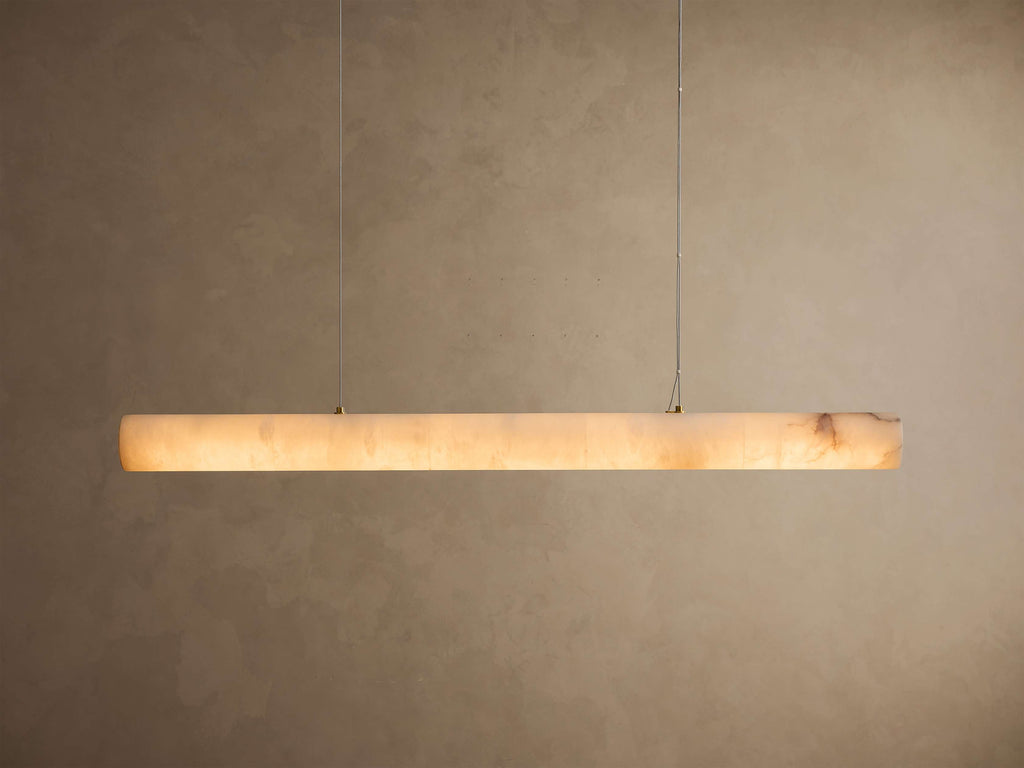 Lámpara de araña lineal Halima Alabaster 64'' 74''L