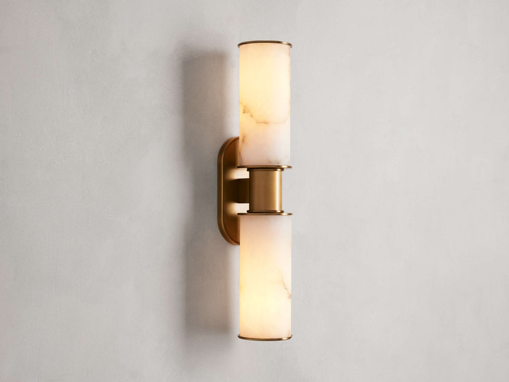 Harlin 2-Light Wall Sconce in Alabaster by Bling Lighting Studio
