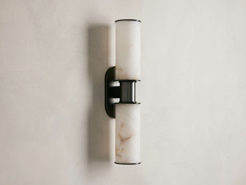 Harlin 2-Light Wall Sconce in Alabaster by Bling Lighting Studio