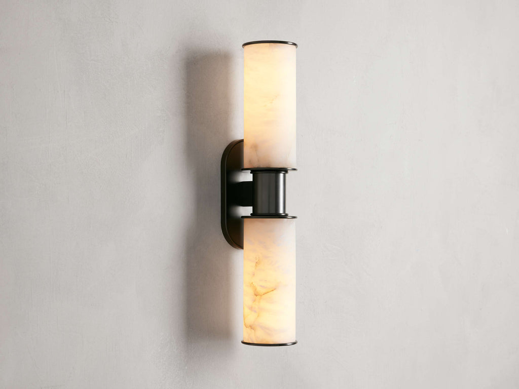 Harlin 2-Light Wall Sconce in Alabaster by Bling Lighting Studio