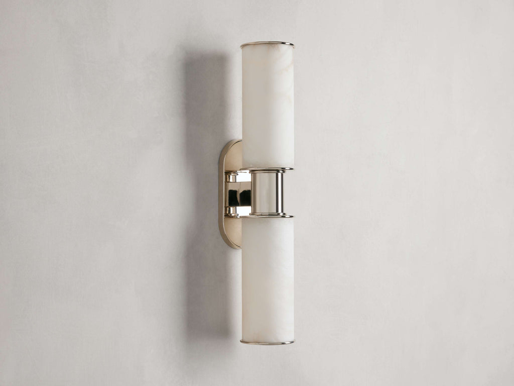 Harlin 2-Light Wall Sconce in Alabaster by Bling Lighting Studio