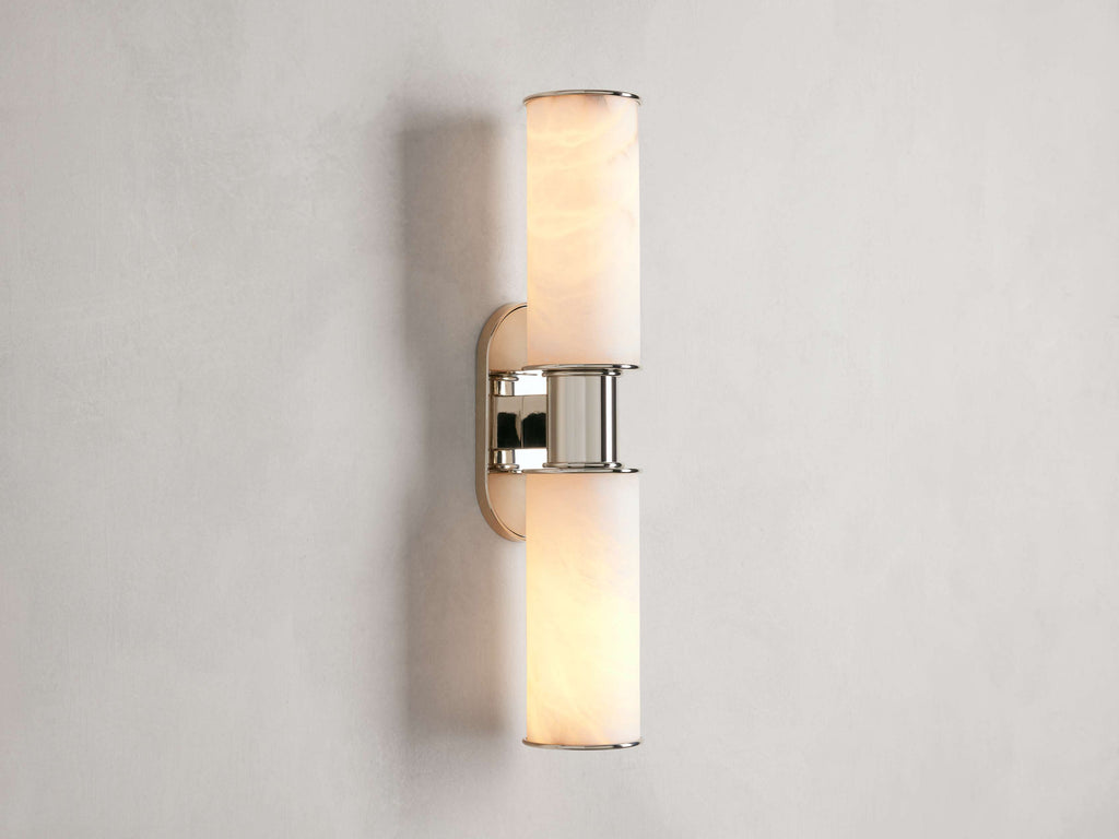 Harlin 2-Light Wall Sconce in Alabaster by Bling Lighting Studio