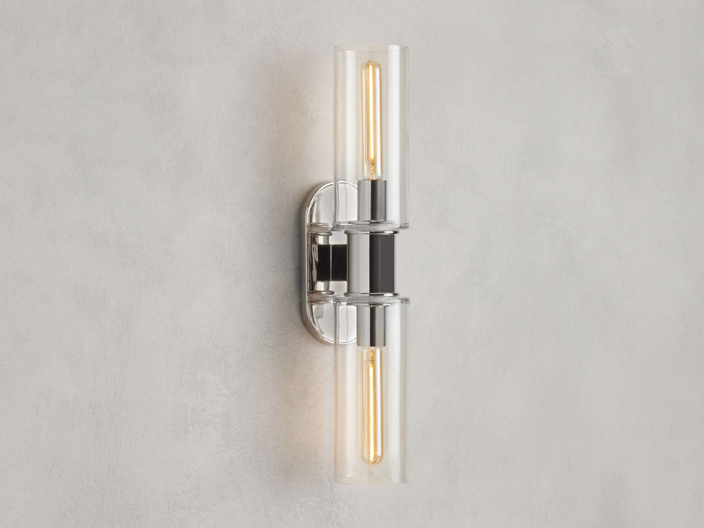 Harlin 2-Light Wall Sconce in Clear by Bling Lighting Studio