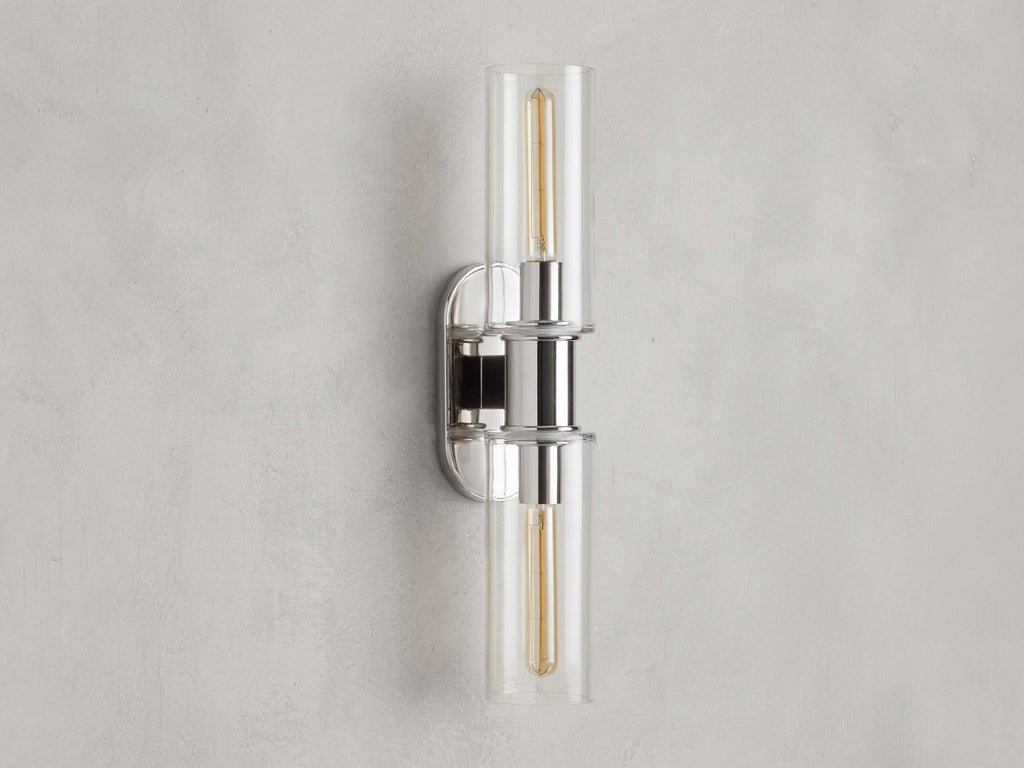 Harlin 2-Light Wall Sconce in Clear by Bling Lighting Studio