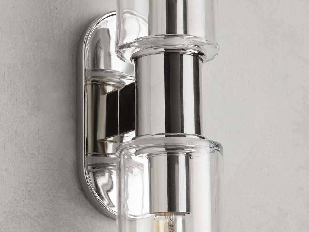 Harlin 2-Light Wall Sconce in Clear by Bling Lighting Studio