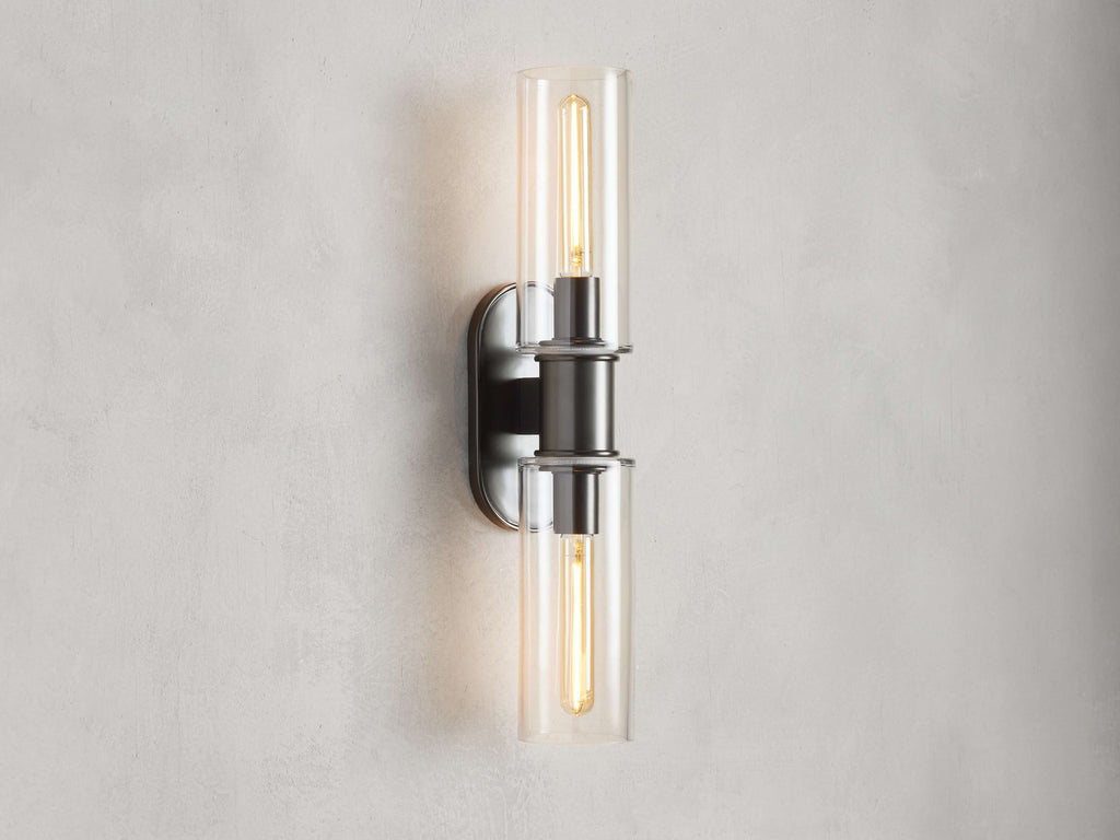 Harlin 2-Light Wall Sconce in Clear by Bling Lighting Studio