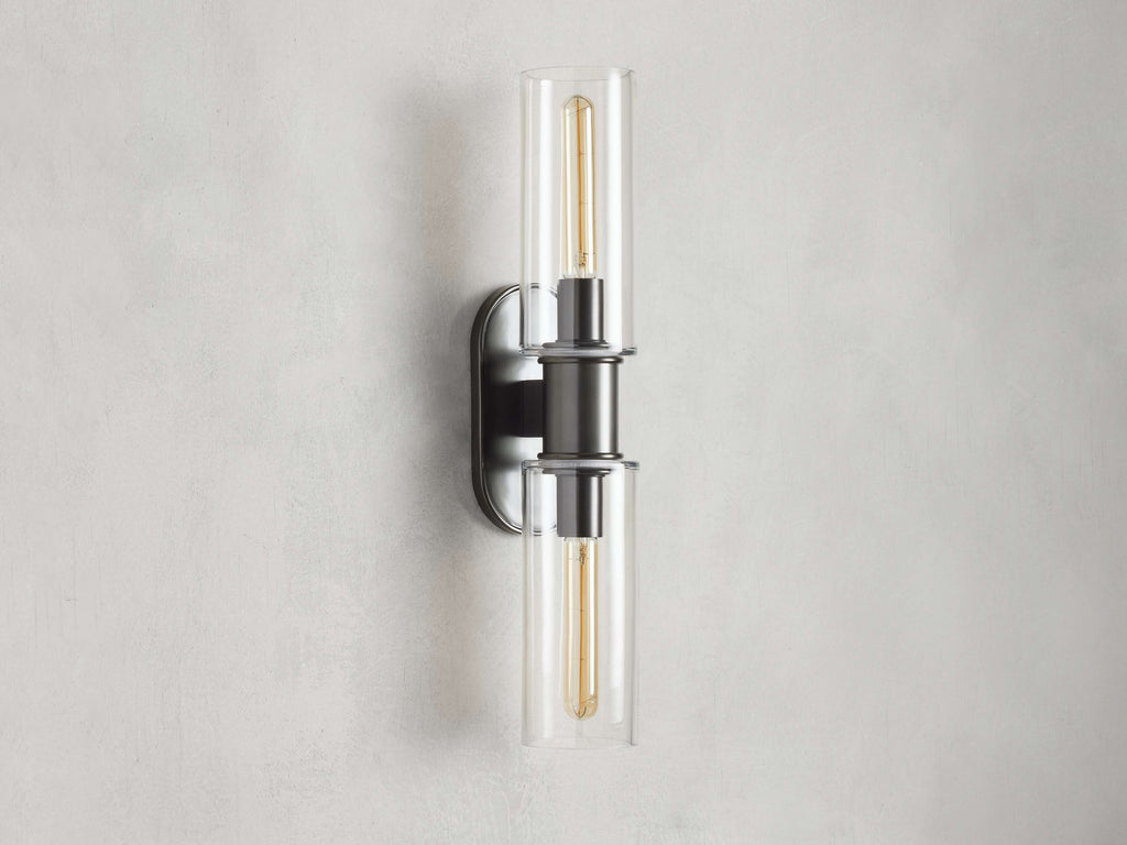 Harlin 2-Light Wall Sconce in Clear by Bling Lighting Studio