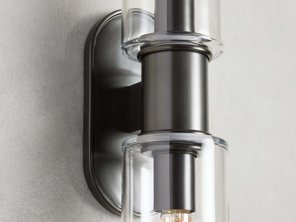 Harlin 2-Light Wall Sconce in Clear by Bling Lighting Studio