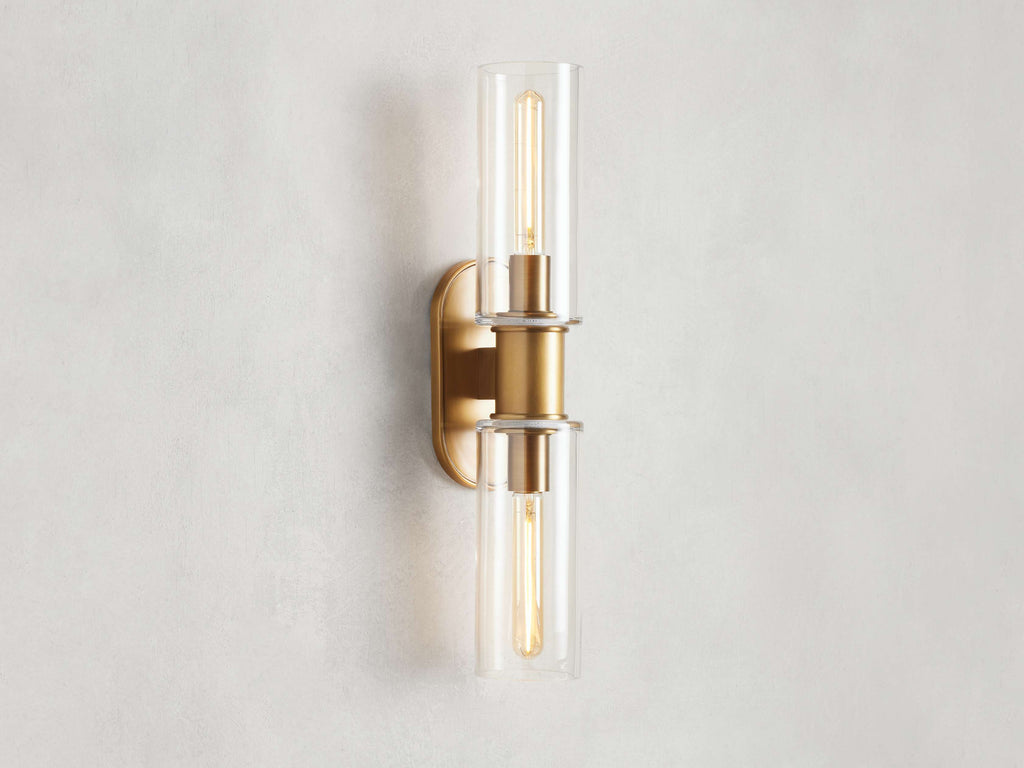 Harlin 2-Light Wall Sconce in Clear by Bling Lighting Studio