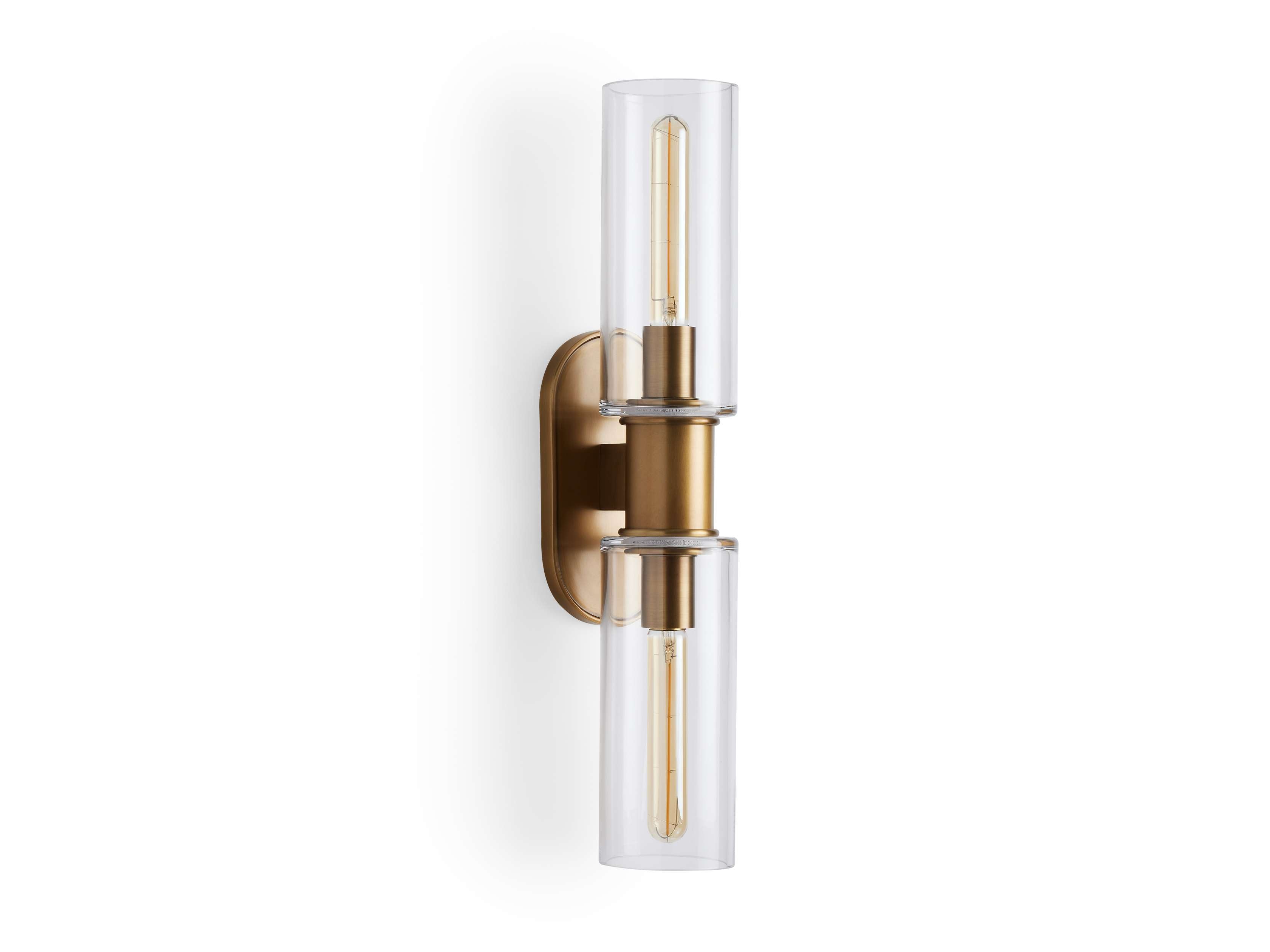 Harlin 2-Light Wall Sconce in Clear by Bling Lighting Studio