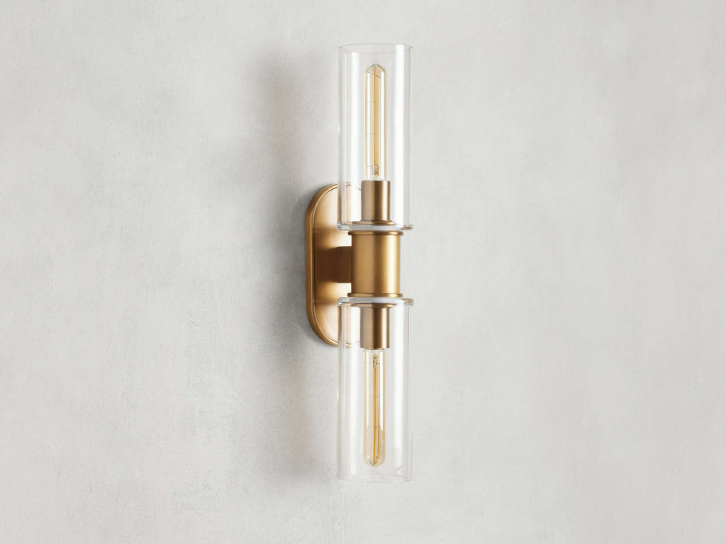 Harlin 2-Light Wall Sconce in Clear by Bling Lighting Studio