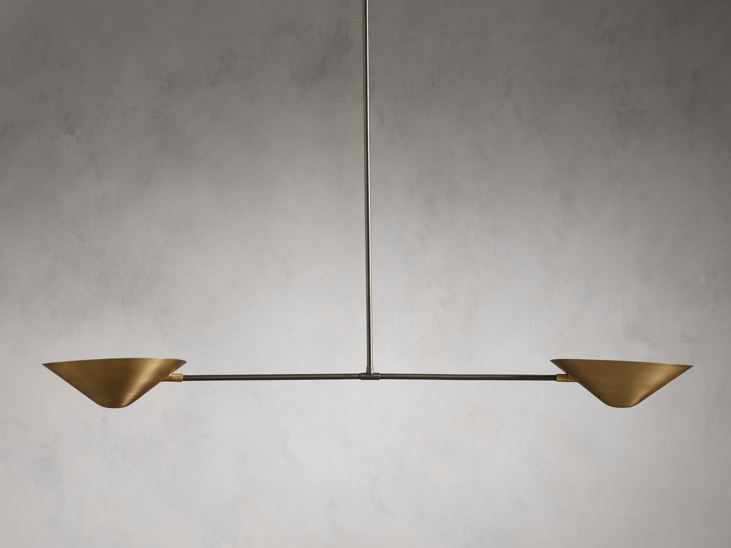 Simms 2-Light Linear Chandelier by Bling Lighting Studio